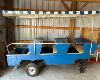 WHAT? A TRAIN? YES! A FOUR CAR TRACKLESS TRAIN! This would be SUPERB for a Pumpkin Farm, City or Township Festival Group etc... 