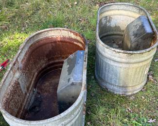 A Pair of LARGE Galvanized Stock Watering Troughs!