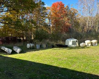 A look at the farm implements outside! 