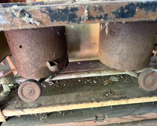 Antique Anchor Cast Iron Two Burner Stove with original glass gas reservoir! 