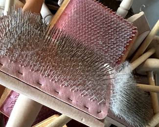 A Tote FILLED with Ashford  Carders and Spinning Spools! 