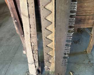 Antique Hand Saws! Two blades in their original wooden holders! 