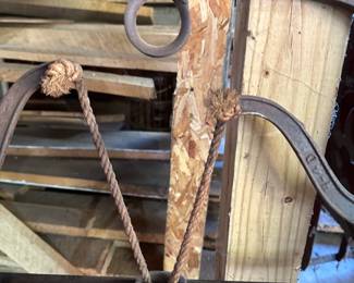 TWO antique cast irons Hay Bale Forks! 