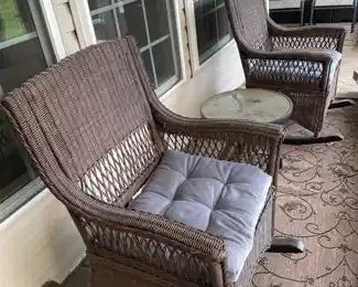 Pair of Outdoor Faux Wicker Rockers