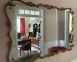 Large Great Mid Century Modern Gilt iron Mirror.  58” wide 36 “ tall