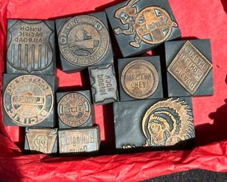 These are great vintage Train Company Logo Stamps!