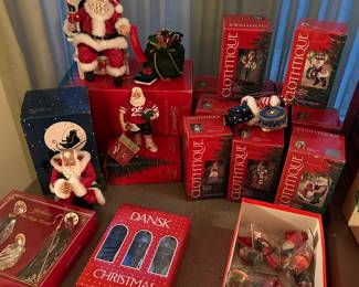 The Christmas Department is coming along nicely! There are MANY collections throughout! This table has a small collection of Possible Dreams by Clothtique!