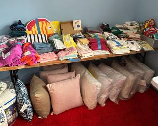 The linen department is open and waiting for you on the second floor! Towels, sheets, blankets, quilts and more! Vintage to new, in unopened packages! We have it all!