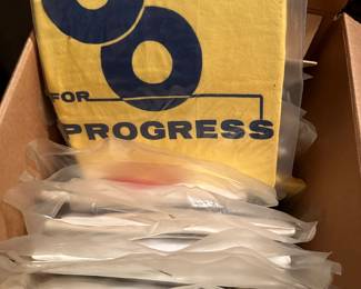 This sale has provided us with one surprise after another! This box does NOT disappoint. It is a box of UNOPENED VINTAGE RAILROAD COMPANY T-SHIRTS! There are MULTIPLE of each shirt!