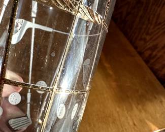 A SUPERB set of 8 RARE MCM GEORGES BRIARD Gold Golf High Ball Tumblers!