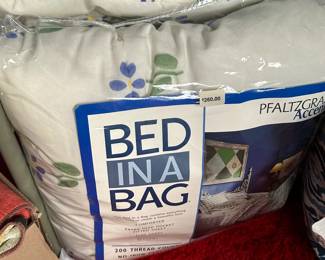 The linen department is open and waiting for you on the second floor! Towels, sheets, blankets, quilts and more! Vintage to new, in unopened packages! We have it all!