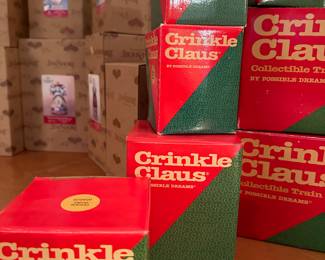 A Large collection of CRINKLE CLAUS Figurines! All MINT IN THEIR ORIGINAL BOXES!