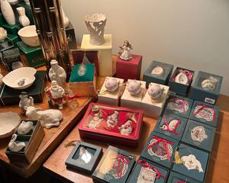 The Christmas Department is coming along nicely! There are MANY collections throughout! This is a closeup shot of the Lenox Collection!