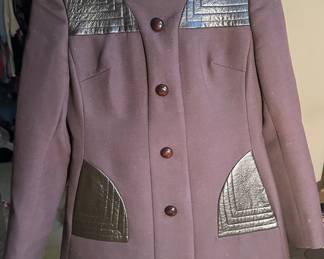 The sale has DOZENS of pieces of Vintage Clothing from ALL periods! This is a pant suit. The pants are the same brown fabric with leather accents too!