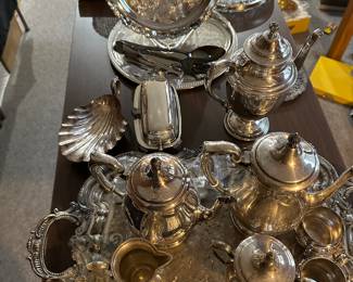 We have TONS of silver! Take a look at this beautiful display of lovely items!