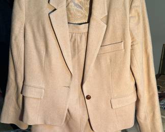 The sale has DOZENS of pieces of Vintage Clothing from ALL periods! This is a Camel Hair two piece skirt and jacket suit!