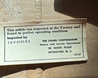 A 1949 treasure trove of NEW OLD STOCK Lionel Train and accessories! Most never have seen daylight! Many mint, unused, undisplayed, and sealed in the original box.