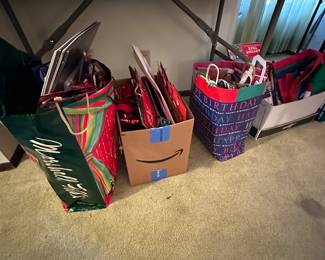 The Christmas Department is coming along nicely! There are MANY collections throughout! Gift bags and boxes!