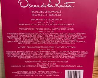 A beautiful box set of Oscar de la Renta Treasures of Romance Perfume!