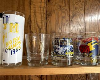 A sweet collection of University of Michigan glasses and mugs! LOTS of soft goods upstairs too!