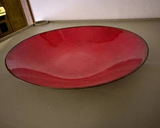 A beautiful red enamel metal bowl!