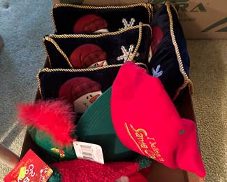 The Christmas Department is coming along nicely! There are MANY collections throughout! Christmas Pillows, hats and socks!