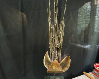 FANTASTIC FIND! This is a VERY OLD RARE C. JERE ABSTRACT FLOWER ATOMIC STYLE 33" TALL TABLE SCULPTURE - Signed!