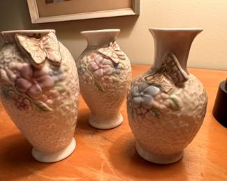 A set off three mini porcelain vases!