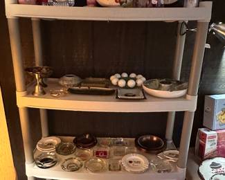 This is a display mostly of Vintage Ash Trays!