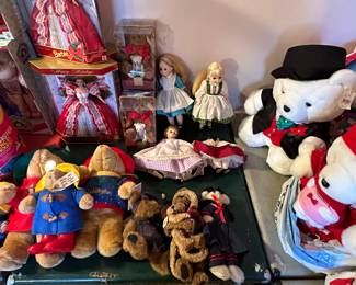 Collectible dolls and bears! And THEN the menagerie of Santa Bears!