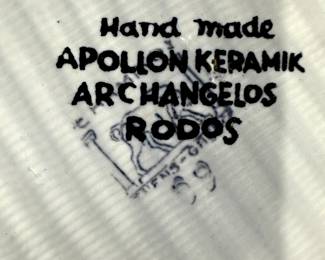 A pair of Vintage Apollon Ceramic Archangelos Rhodes Plates! Hand Painted!