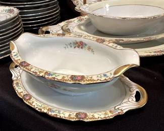 A STUNNING set of Black Knight Waldenburg Studios "Patricia" China! Made In Germany! Service for 12!