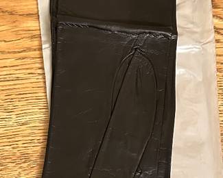 A STUNNING PAIR OF Vintage Christian Dior Les Gants Opera Length Black Leather Lined Gloves Sz. 7 1/2 - Mint in the Original Package ~ In the original Vintage Bag!