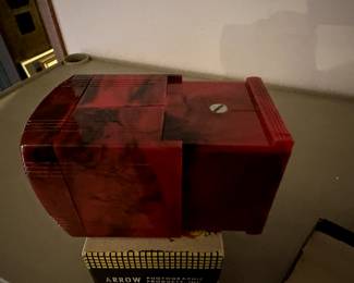 Here is a pair, in their original boxes, 35mm Slide Viewers! These are absolutely MCM! Both are red and black swirled Bakelite!