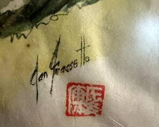 This beautiful watercolor caught my eye in the hallway! Signed!