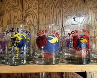 A sweet collection of University of Michigan glasses and mugs! LOTS of soft goods upstairs too!