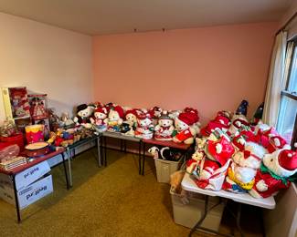 THE TOY ROOM! Or should I say The SANTA BEAR ROOM! We have FIFTY FOUR OF THEM! They are all in EXCELLENT MINT CONDITION! Also have lots of other vintage toys to take home!