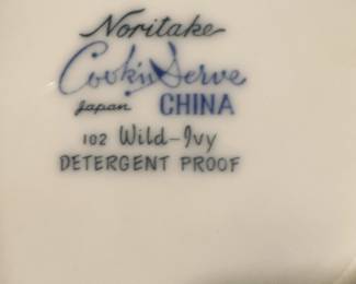 This is a Teapot/Coffee Set with cream and sugar - "Wild Ivy" by Noritake CookinServe