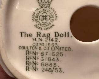 This little stunner is called RAG DOLL from the Royal Doulton Company! 1953!