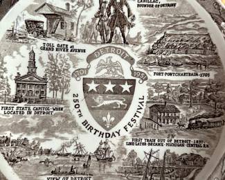 A Large Vintage Collectible plate commemorating the 250th Anniversary of Detroit!