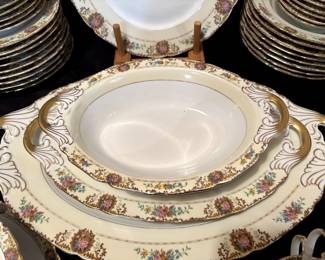 A STUNNING set of Black Knight Waldenburg Studios "Patricia" China! Made In Germany! Service for 12!
