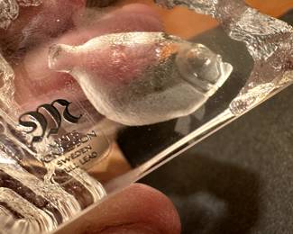 A BEAUTIFUL Swedish Crystal Fish Sculpture! MIOB!