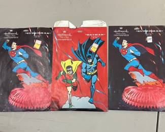 Just found these TODAY! DC Comics Superman, Batman And Robin center pieces! These are Vintage ephemera in EXCELLENT condition!