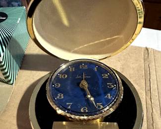 Look at that BLUE! Stunning! So many items are in their original boxes! Here is a quick look at a bunch of them! Seth Thomas Travel Clock!