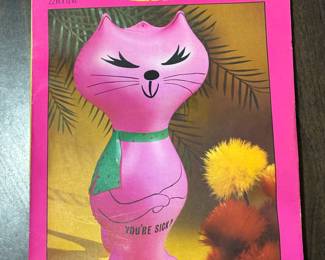 A Vintage Gibson 19” Inflatable Greetings! "You're Sick?" Pink Kitty! MINT IN THE ORIGINAL UNOPENED PACKAGE!
