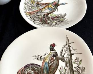 More MCM china pieces! The pieces at the top of the pic are Rosen-Thal from Germany! The Pheasant "Game Birds" Plates are Johnson Brothers!