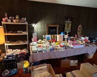 This is our bargain basement table! It is where all Odd Ball items ended up! And there are a LOT of them!