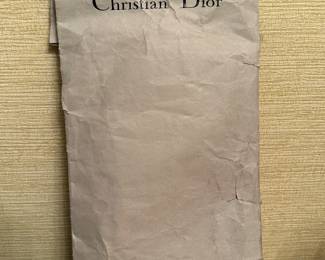 A STUNNING PAIR OF Vintage Christian Dior Les Gants Opera Length Black Leather Lined Gloves Sz. 7 1/2 - Mint in the Original Package ~ In the original Vintage Bag!