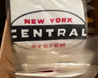 This sale has provided us with one surprise after another! This box does NOT disappoint. It is a box of UNOPENED VINTAGE RAILROAD COMPANY T-SHIRTS! There are MULTIPLE of each shirt!