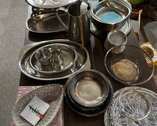 We have TONS of silver! Take a look at this beautiful display of lovely items!